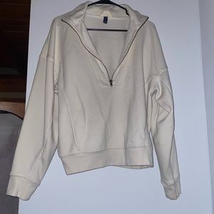Cream zip up sweater